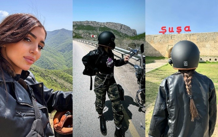 Motosikletlə Şuşaya getdi - Fotolar