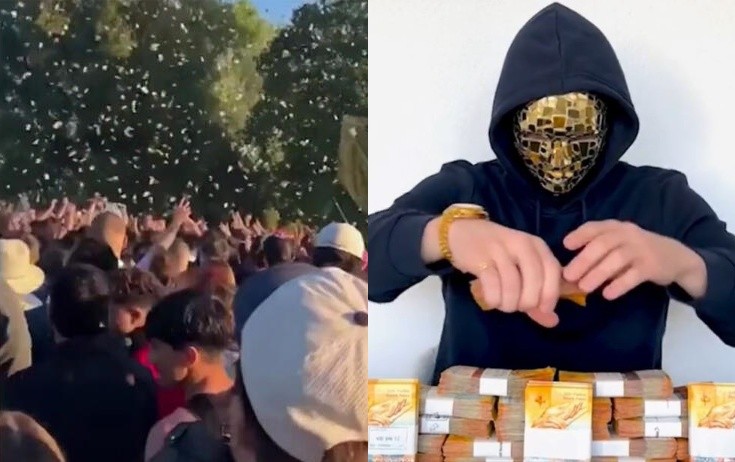 İsveçrədə anonim bloger göydən pul səpdi - Video