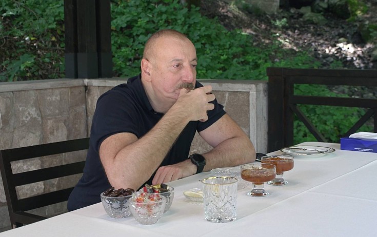 Prezident “İsa bulağı”nda çay içdi - Fotolar