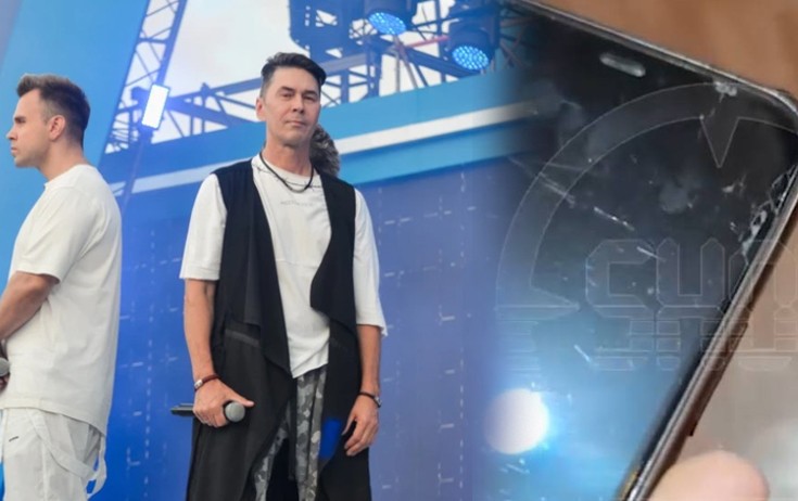 Konserti çəkən tamaşaçının telefonunu sındırdı - Video