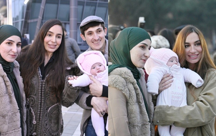 Leyla və Arzu Əliyevalar bulvarda - Fotolar