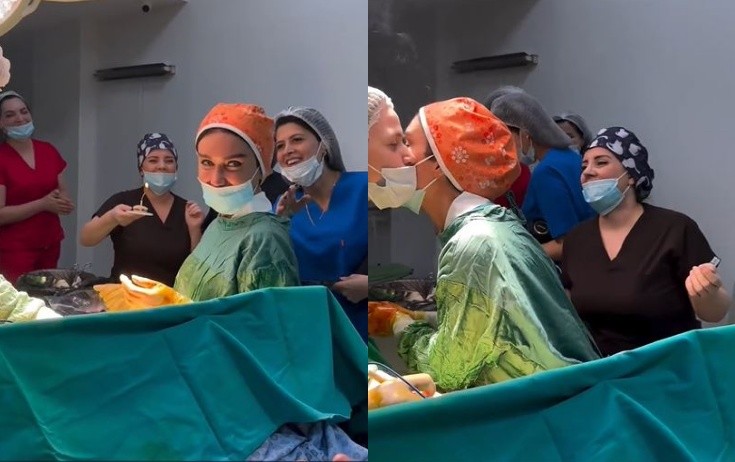 Həkim əməliyyatın ortasında ad günü qeyd etdi, yoxlama başladı - Video