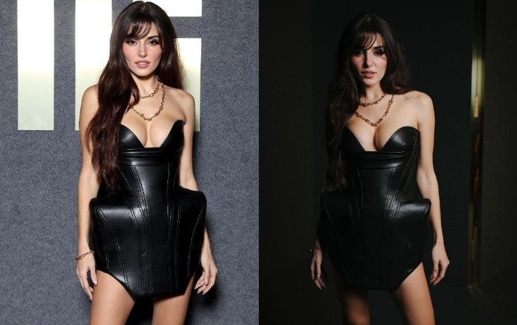Hande Erçel dərin dekolteli libası ilə diqqət çəkdi - Fotolar