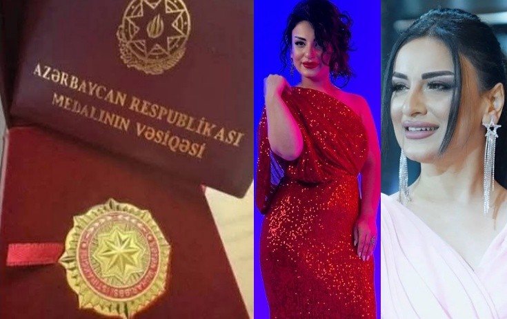 Müğənniyə medal verilməsi müzakirə yaratdı - Fotolar