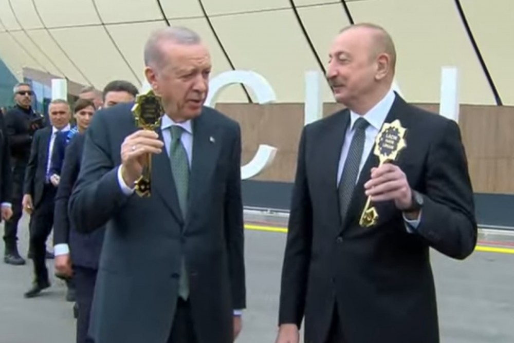 İlham Əliyevlə Ərdoğan Laçın hava limanının açılışını etdi - Video