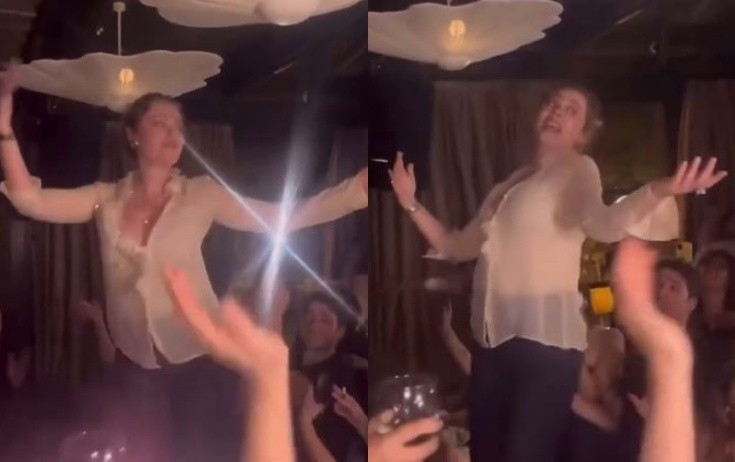 Demet Evqar masanın üstündə rəqs etdi - Video