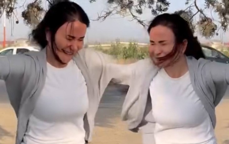 Aparıcının küləkdə çətin anları - Video