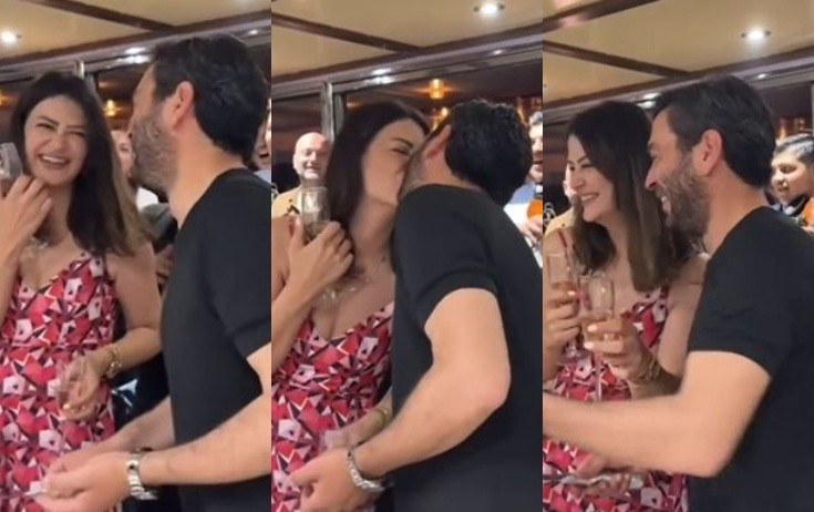 Ozan Akbaba xanımı ilə dodaq-dodağa - Video