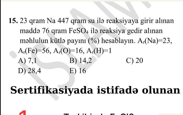 Bu suallardan imtahanda istifadə edilməyib - Rəsmi