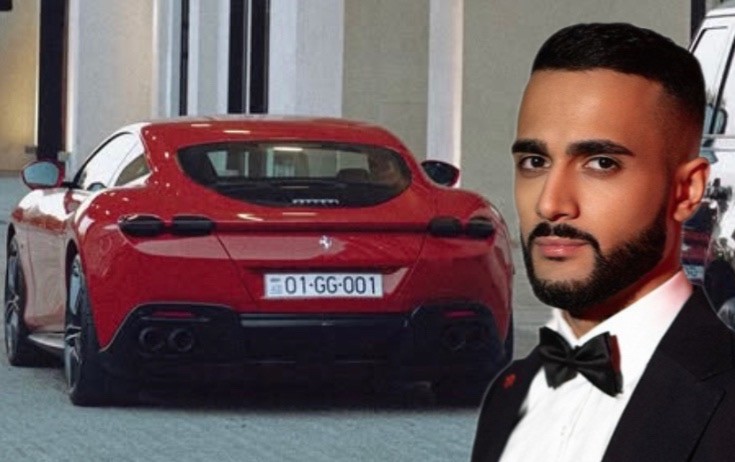 Hüseyn yeni "Ferrari"sini nümayiş etdirdi - Fotolar