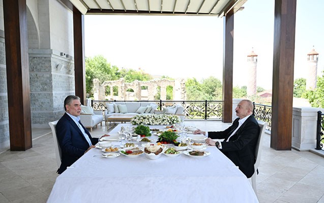 Şuşada birgə nahar etdilər - Fotolar