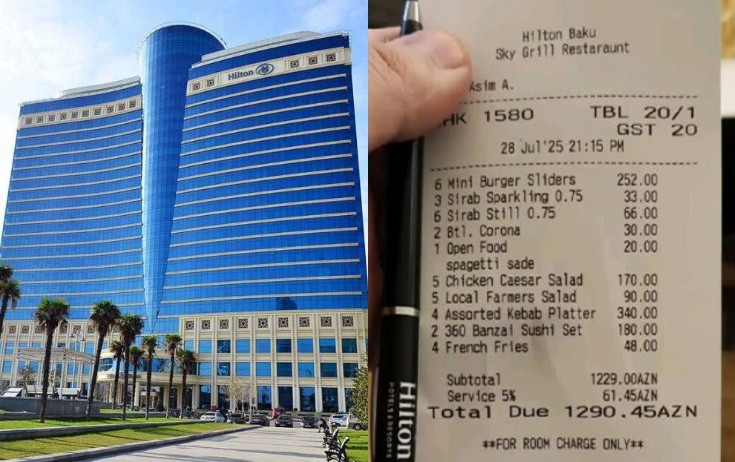 “Hilton Baku”dakı qiymətlər müzakirə yaratdı - Foto