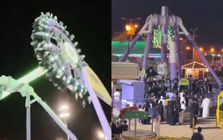 Ərəbistanda attraksion qırıldı, 23 nəfər yaralandı - Video