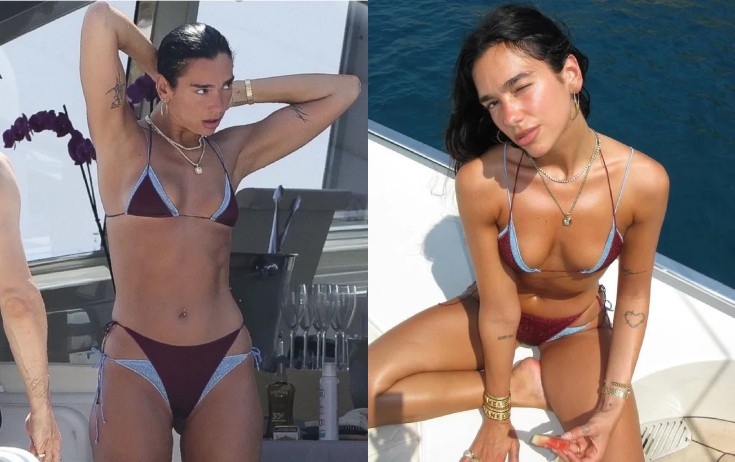Dua Lipa iki bikinini üst-üstə geyindi - Fotolar