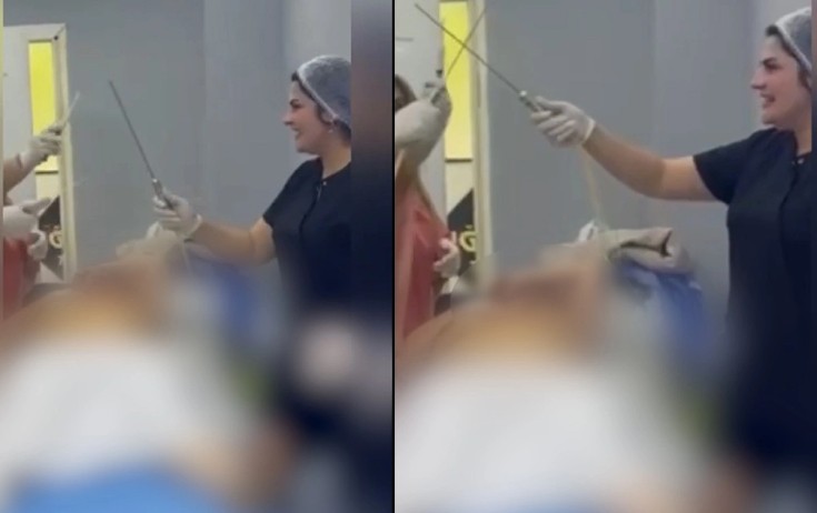 Liposaksiya əməliyyatında rəqs etdilər, pasiyentin çılpaq görüntüsünü yaydılar