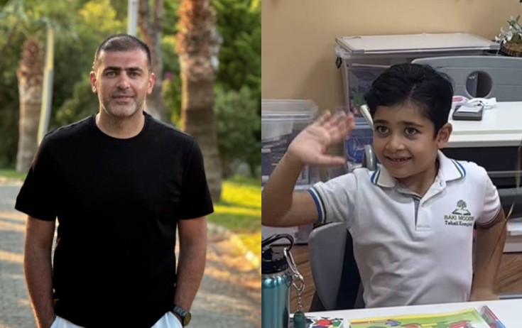 Oğlunu birinci sinfə yola saldı - Fotolar