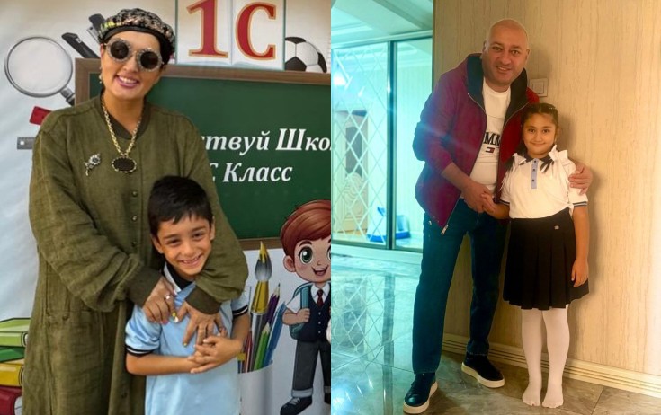 Biri nəvəsini, digəri qızını məktəbə yola saldı - Foto