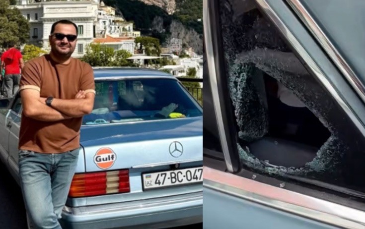 İtaliyada Fəridin maşınını soydular - Video