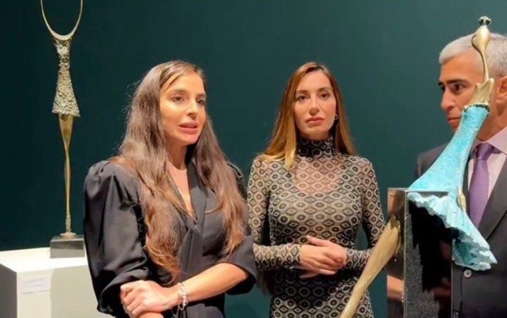 Leyla Əliyeva Berlindəki incəsənət qalereyasından paylaşım etdi - Video