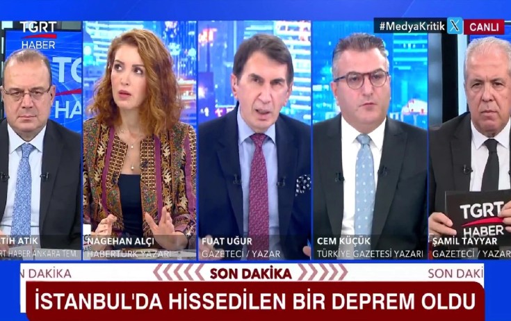 Canlı yayımda zəlzələ anı - Video