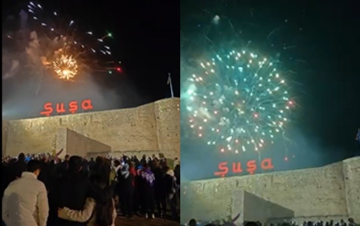 Şuşadakı atəşfəşanlıqdan görüntülər - Video