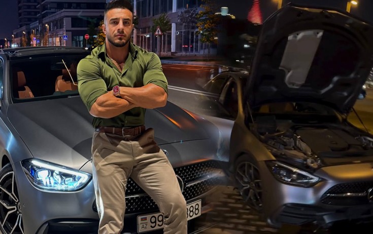 Həmin "Mercedes"lə qəza törətdiyi anları paylaşdı - Video
