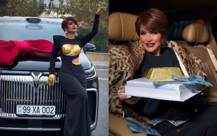 Bahalı maşın, qara kürü, dollar "yağışı" - Video