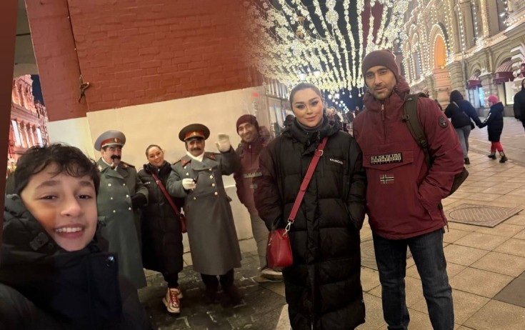 Xatirənin ailəsi ilə Moskvada gəzintisi - Fotolar