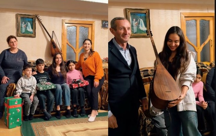 Leyla Əliyeva Şamaxıda iki ailənin qonağı oldu - Video