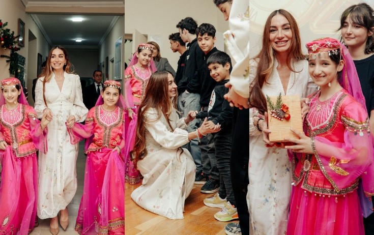 Arzu Əliyevanın uşaqlarla bayram sevinci - Fotolar