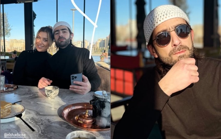 Elşad Xosenin xanımı ilə gəzintisi - Foto