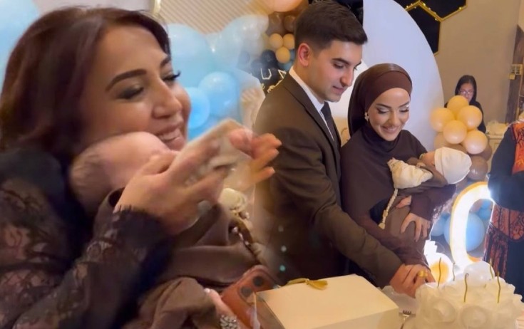 40 günlük nəvəsinə məclis etdi - Video
