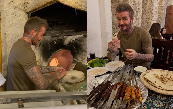 Dohada təndirə çörək yapdı, kabab yedi - Video