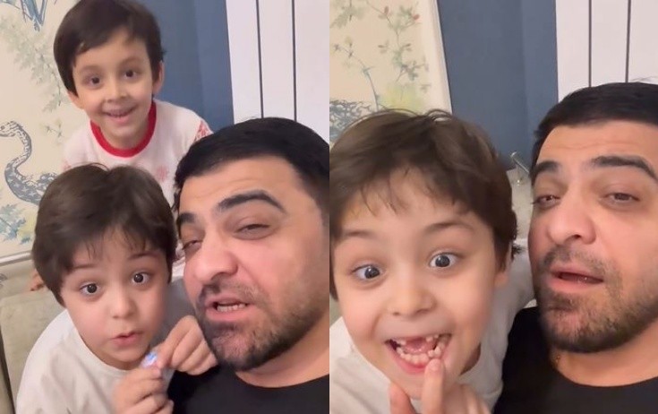 Fərda oğulları ilə belə vaxt keçirir - Video