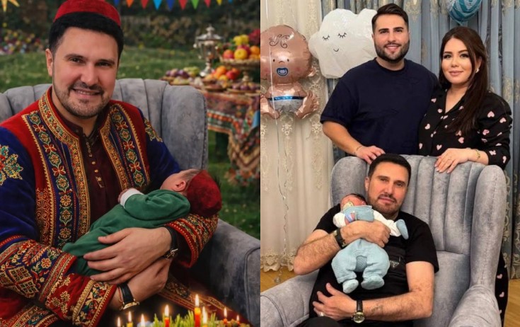 Nadir Qafarzadə yeni doğulan nəvəsi ilə - Foto