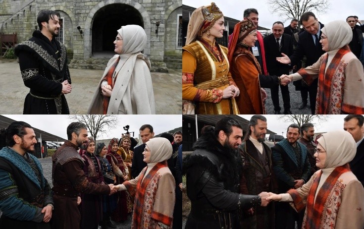 Əminə Ərdoğan "Kuruluş Orhan"ın çəkiliş meydançasında - Fotolar