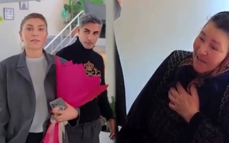 Sığınacağa yerləşdirdiyi qadını ziyarət etdi - Video