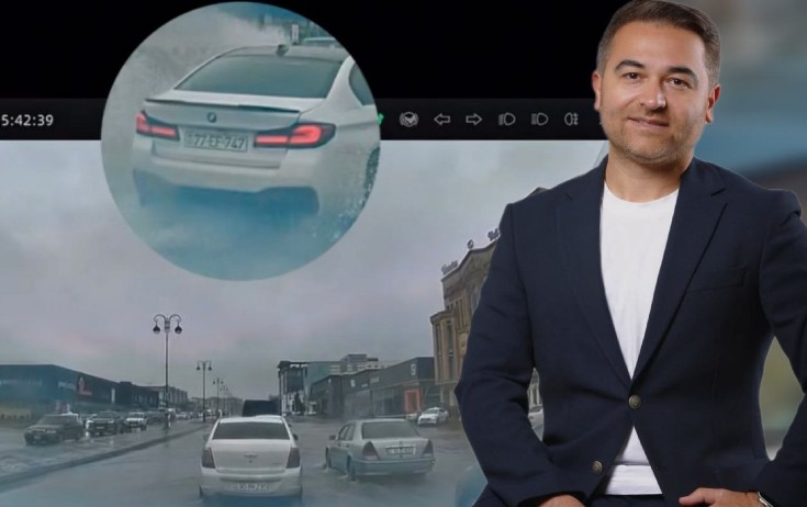 Maşınına su sıçradan sürücünü paylaşdı - Video