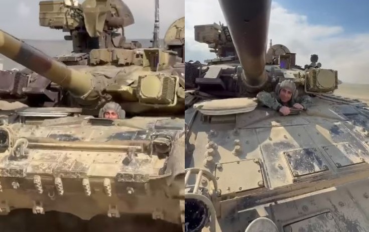 Rafael İskəndərov tank "sürdü" - Video