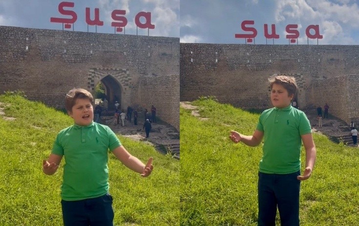 Moldova səfirinin oğlunun Şuşada maraqlı ifası - Video