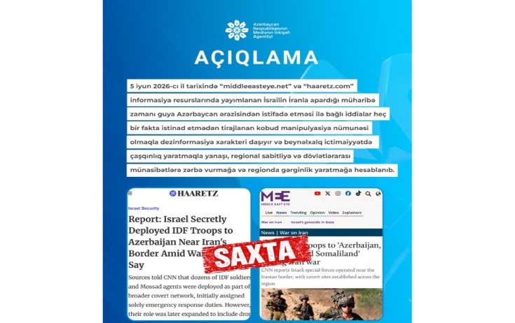 Yayılan məlumatlar manipulyasiya və dezinformasiyadır - Açıqlama