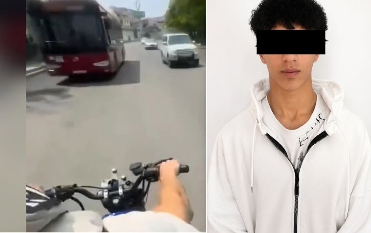 Motosikleti təhlükəli sürən şəxs saxlanıldı