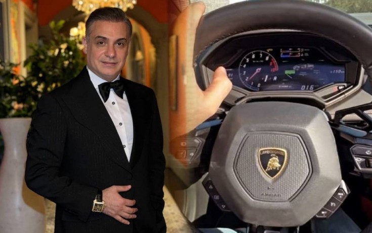 Rüfət Axundov "Lamborghini"si ilə Bakı küçələrində - Video